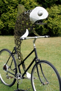 fish on a bicycle